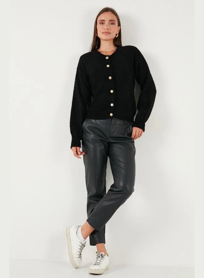 Lela Lela Premium Regular Fit Crew Neck Soft Texture Cardigan Women's CARDIGAN 680HI00147