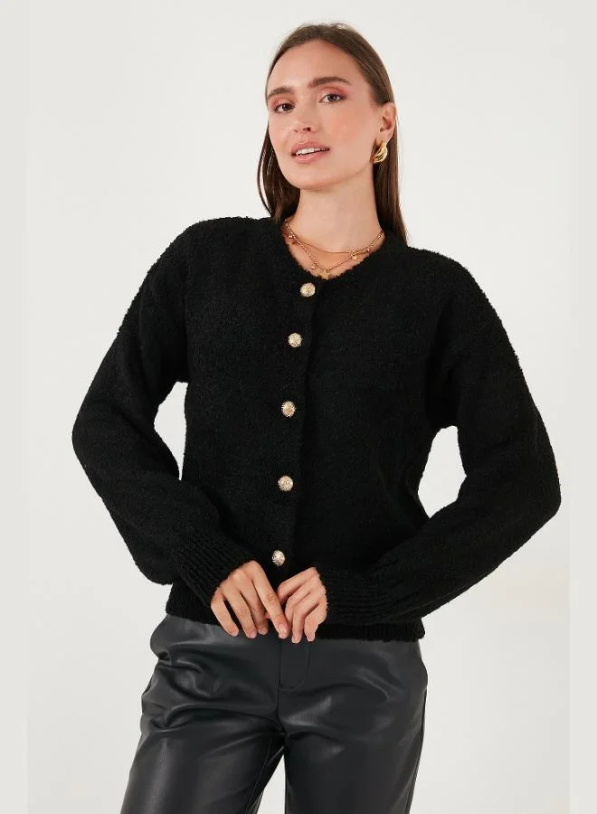 ليلا كارديجان نسائي ليلا بقصة عادية ورقبة دائرية وملمس ناعم