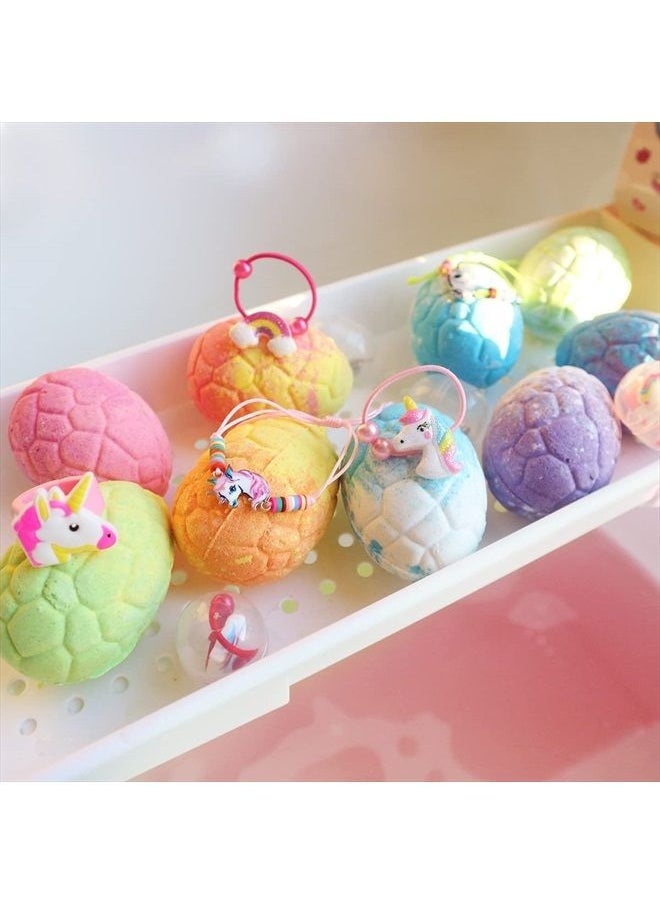 Clear and Fresh - Unicorn Bath Bombs Gift Set with Jewelry Inside, 9 Pack Organic Kids Bath Bombs with Surprise Inside, Magic Unicorn Bath Bombs with Jewelry for Girls……… - Image 1