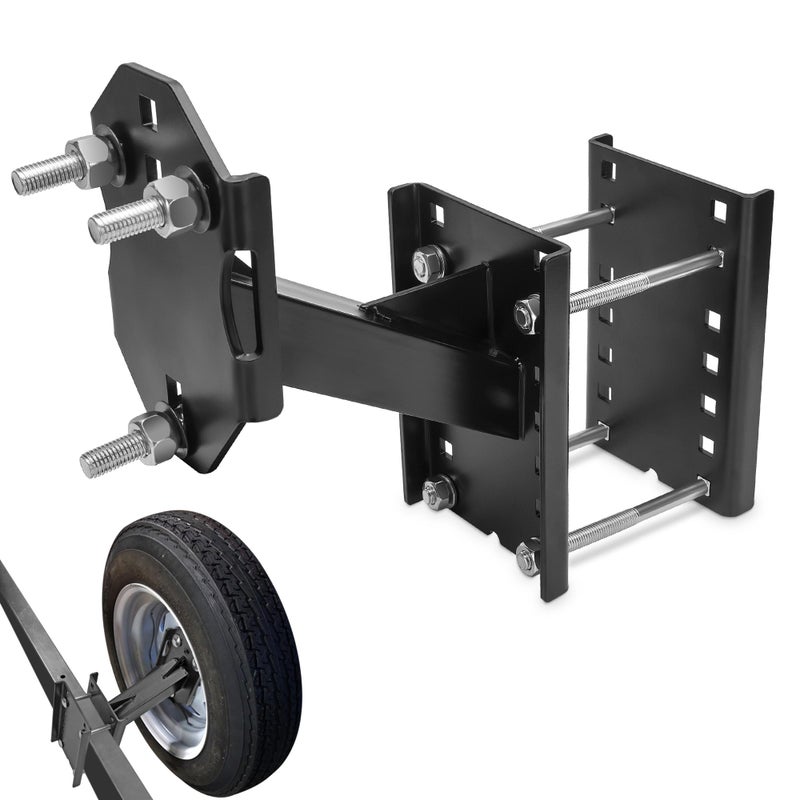 Spare Tire Carrier Boat Trailer Spare Tire Mount Heavy Duty Tire Holder Bracket for Utility Trailer Tires Universal Fits 5x45 5x5 4x4 6x55 Bolt Patterns On UTVRV Trailer Holds up to 350 Lbs