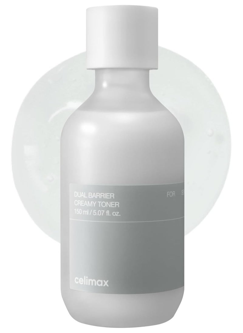 celimax celimax Dual Barrier Creamy Toner | with Ceramides, Oil & Alcohol Free, Facial Astringent, Hydrating, Calming, Soothing, Non Irritating, Dry Sensitive Oily Combination Skin,150ml  - Image 1