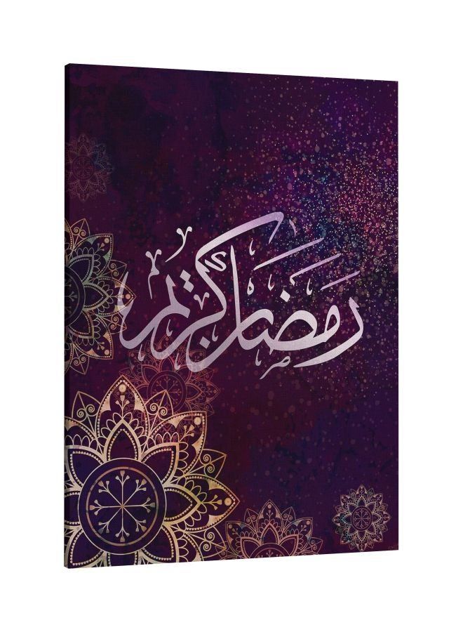 RKN Decorative Printed Framed Canvas Wall Art Purple/Pink/Yellow 60 x 80centimeter - Image 1