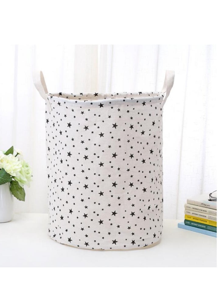 TYCOM Large Laundry Basket Canvas Storage Bins Baby Nursery Hamper for Boys and Girls Toy Box Gift Baskets for Home Office Home Decor Star. 