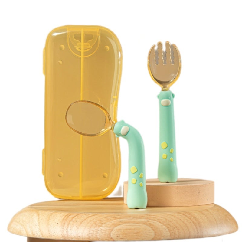 Baby Fork Spoon: 360 Degree Bend, High-Quality PPSU Silicone, Heat Resistant Up To 180°C - Twisted Handle, Easy Clean Portable Baby Cutlery for Babies 6 Months And Above - Image 3