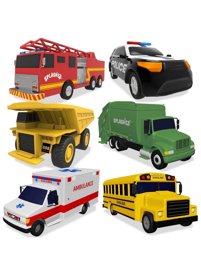 SplashEZ SplashEZ Mold Free 6 Cars Bath Toys for Kids | Toddler Bath Toys with No Hole for Water | Vehicles Set Ideal Size for Little Hands | Safe, Durable for Endless Tub Fun | Great for Boys & Girls Ages 0+ - Image 1
