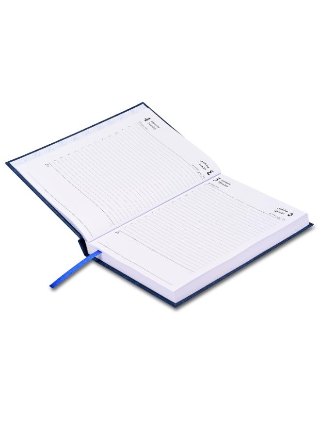 FIS 2026 A5 Diary, 148x210mm Size, 1 Side Padded Vinyl Cover, 1 Day a Page Format, 60gsm White Paper, English/Arabic, Blue Cover-FSDI18AE26BL - Image 3