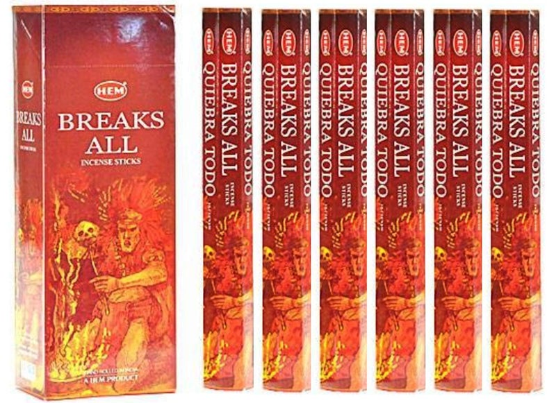 HEM Hem Breaks All Incense Sticks 120 Sticks 6 Boxes Inside  9 Inches Long 20g per Box   Perfect for Meditation  Rituals  Cleansing  Promote Relaxation Tranquility  Serenity 