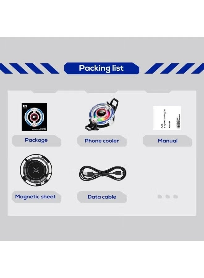 Memo CX16 Colorful LED Fan Radiator – Portable Cooling Fan for Smartphones & Tablets, Fast & Efficient Heat Dissipation, USB Powered, Compact Design, Perfect for Gaming & Device Protection - Image 2