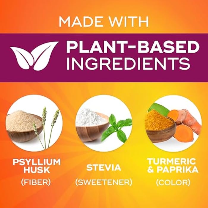 Metamucil Premium Blend, 4-in-1 Fiber Supplement for Digestive Health, Psyllium Husk Fiber Powder, Sugar-Free with Stevia, Plant-Based Fiber Supplement, Orange Flavored, 180 teaspoons - Image 3