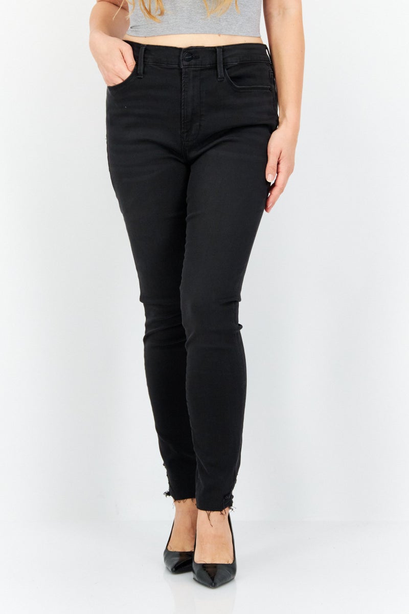 FRAME Women Skinny Fit Dark Wash Stretchable Denim Jeans, Billups Chew - Image 1