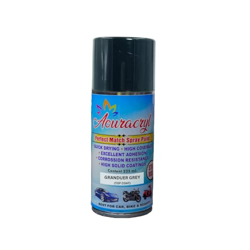 AOURACRYL PU Spray Paint Grandeur Grey (RC Colour Name) Compatible for Maruti Baleno, XL6, Ciaz and Grand Vitara Cars, Grandeur Grey Spray Paint 225 ml (Pack of 1) - Image 1