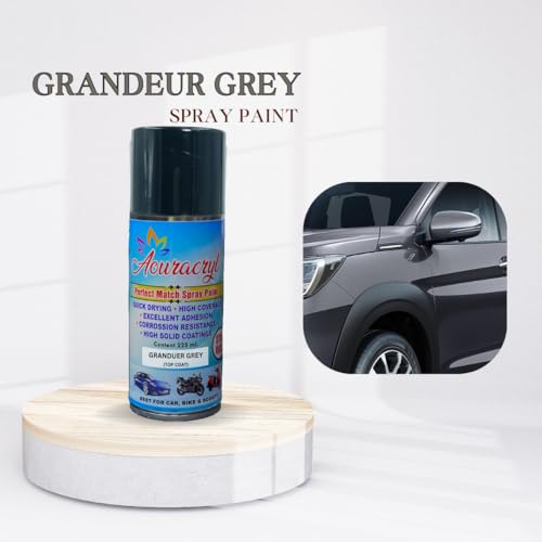 AOURACRYL PU Spray Paint Grandeur Grey (RC Colour Name) Compatible for Maruti Baleno, XL6, Ciaz and Grand Vitara Cars, Grandeur Grey Spray Paint 225 ml (Pack of 1) - Image 3