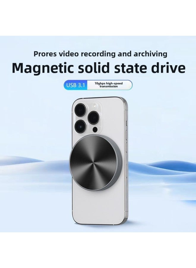 Magnetic Mobile Solid-state Hard Disk Large Capacity 512G External High-speed Magnetic Hard Disk 2t Magnetic U Disk 1T Wholesale-Capacity:[512g Space Gray 2000mb/s] M1 [free Magnetic Ring + Storage Bag]-Interface:Type-C USB3.2  - Image 1