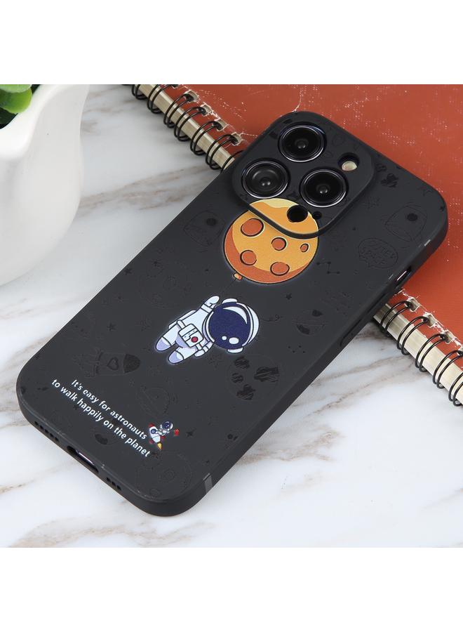erorex Case For iPhone 16 Plus Astronaut Pattern Silicone Straight Edge Phone Case - Image 2