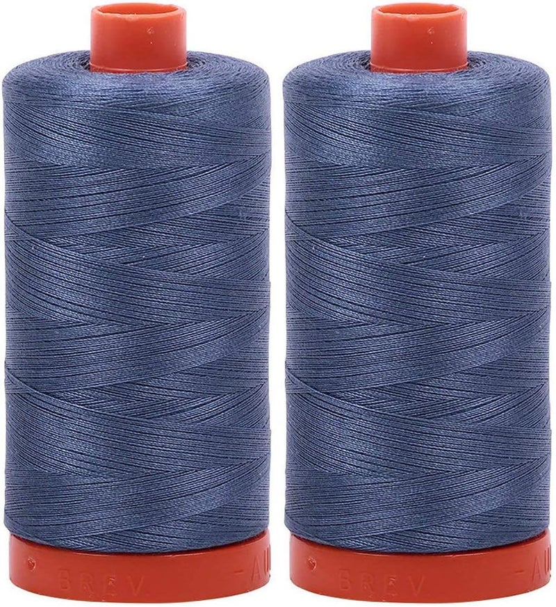 2-Pack - 50WT - Blue Grey (1126) Solid - Mako Cotton Thread - 1422 Yards Each