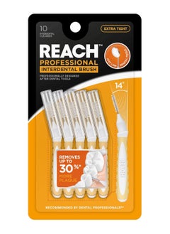 REACH Reach Interdental Brush Cleaners, 0.7mm, Extra Tight, Sensitive Gum Protection, Plaque Remover for Teeth, Braces Flossers, Braces Brush, Dental Toothbrushes, Oral Care, 1 Pack, 10 Count  - Image 1