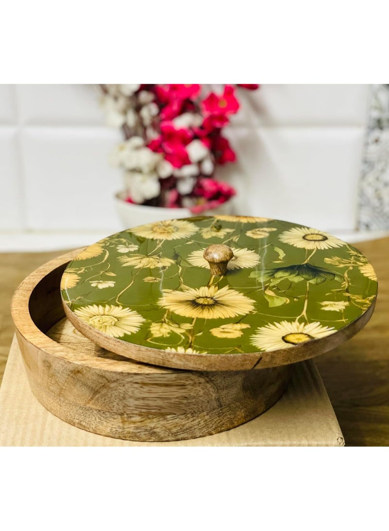 صندوق روتي من خشب الآسوود/صندوق الشاباتي/صندوق حاوية خشبية/طاجن خشبي للمطبخ/هدية ديوالي. - Image 3