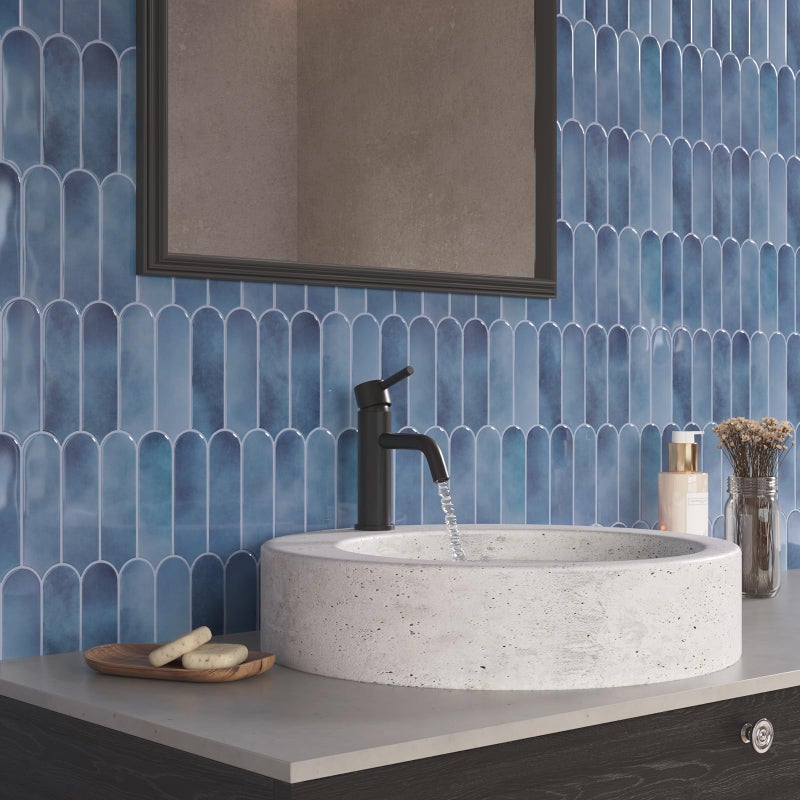 VaryPaper 20 Sheets Kitchen Backsplash Tiles Peel and Stick Back Splash Blue Tile Waterproof Self Adhesive Vinyl Backsplash Sticky Tiles for Walls Removable Laundry Room Bathroom Wall Tile 12''x12'' - Image 3