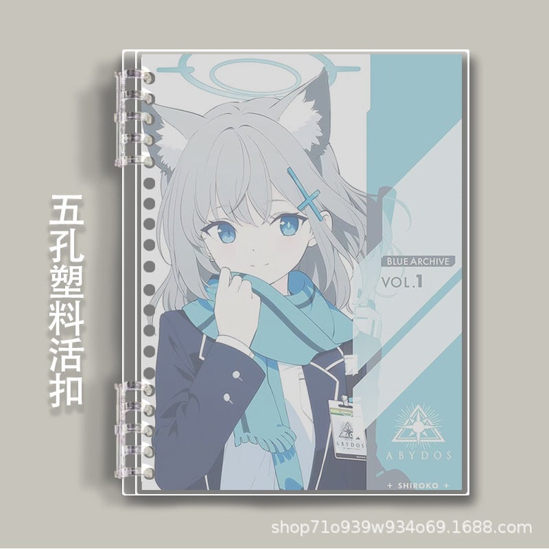 Blue File Series A5B5 Buckle Removable Notebook Notepad Horizontal Line Student Secondary Pp Seal - Image 2