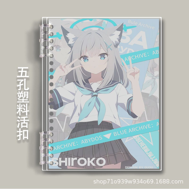 Blue File Series A5B5 Buckle Removable Notebook Notepad Horizontal Line Student Secondary Pp Seal - Image 3