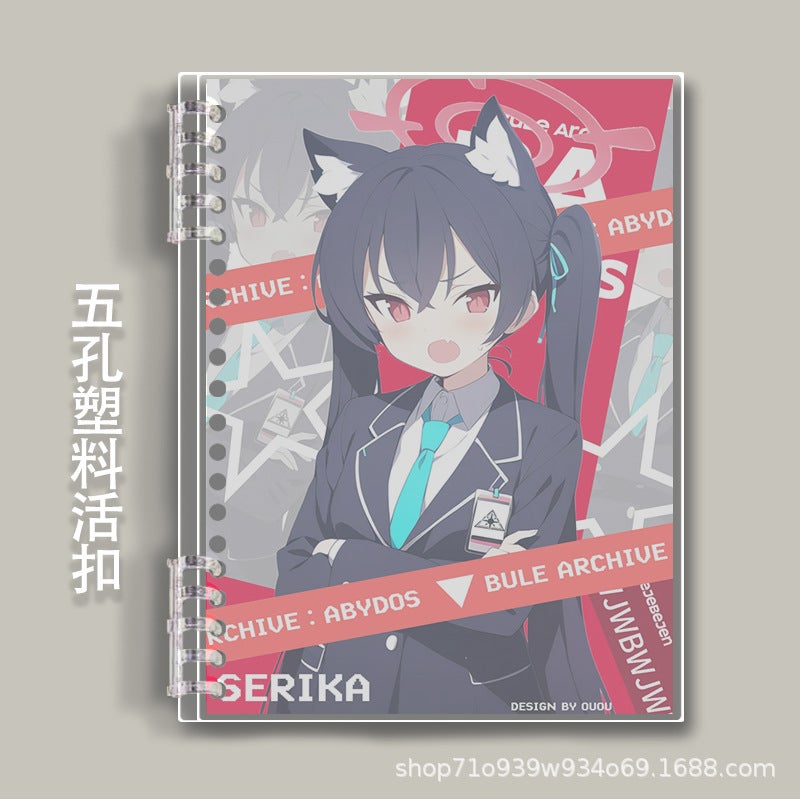 Blue File Series A5B5 Buckle Removable Notebook Notepad Horizontal Line Student Secondary Pp Seal - Image 1
