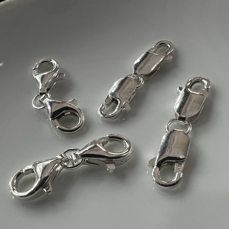 S925 Sterling Silver Double-Headed Spring Square Buckle Lobster Drip Buckle Safety Connection Extended Diy Necklace Bracelet Buckle Accessories - Image 2