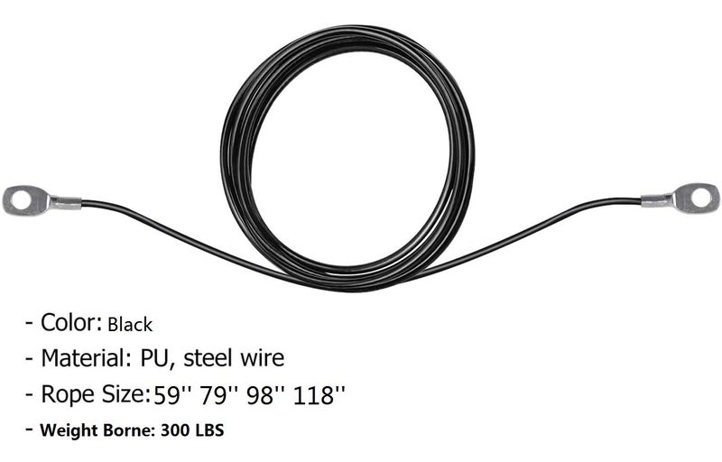 AIKESIWAY Fitness Pulley Cable,Replacement Cable Machine Accessories,Cable Pulley Attachments for Gym -Thick 5mm(0.2inch) Heavy Duty Steel Wire Rope for Home Gym Cable Pulley Machine (Type-A, 98 inches) - Image 4