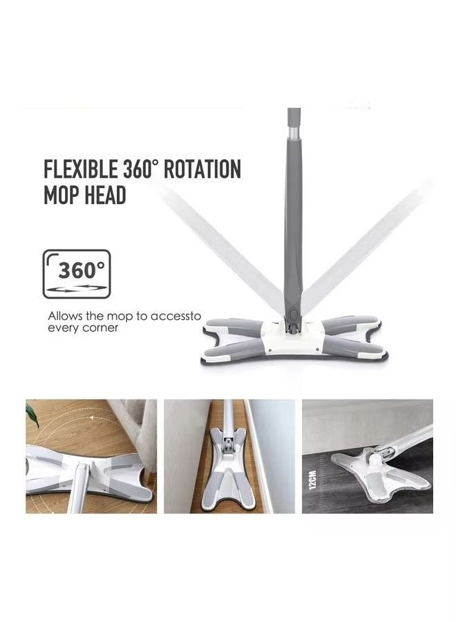 360° Rotating Head Washable Microfibre Floor Twist Mop White/Grey 60cm - Image 3