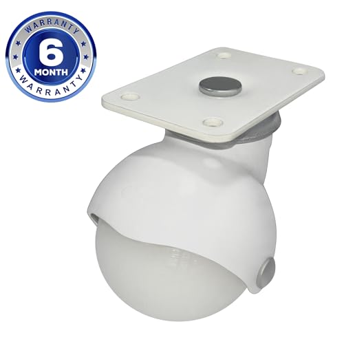 Impex Ball Caster Wheels 2 Inch (50mm) – Heavy Duty 360° Swivel Plate Casters for Office Chairs, Furniture & Equipment – Set of 4 (Color May Vary) - Image 2