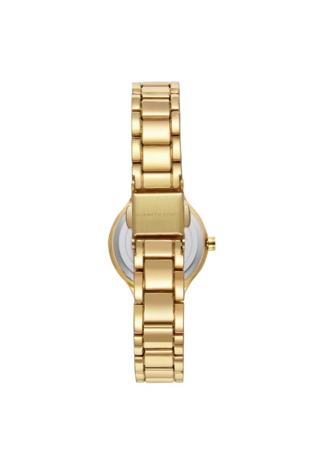 KENNETH SCOTT ساعة يد نسائية من السيراميك بعقارب دائرية الشكل K23509-GCWW - 33 ملم  - Image 3
