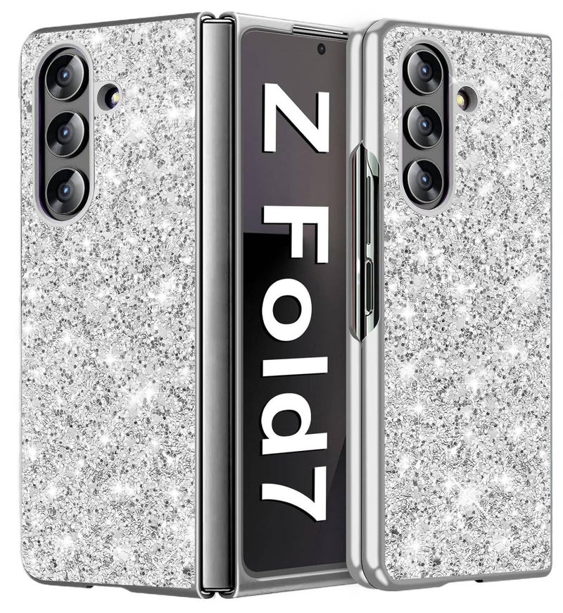 غطاء واقي | Silver | TPU | لمعان براق | مطلي بالكهرباء | مقاوم للصدمات لـ Samsung Galaxy Z Fold 7 - Image 1