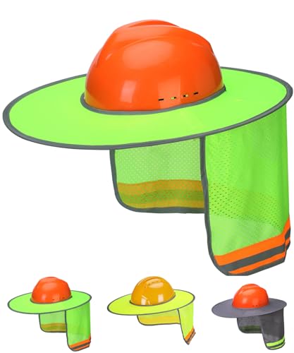 UNCO- Hard Hat Sun Shield, Green, Full & Standard Brim Mesh Sunshade High Visibility Reflective, Hard Hat Sun Shade, Hard Hat Accessories, Hard Hat Visor, Hard Hat Shade, Hard Hat Neck Shade - Image 1