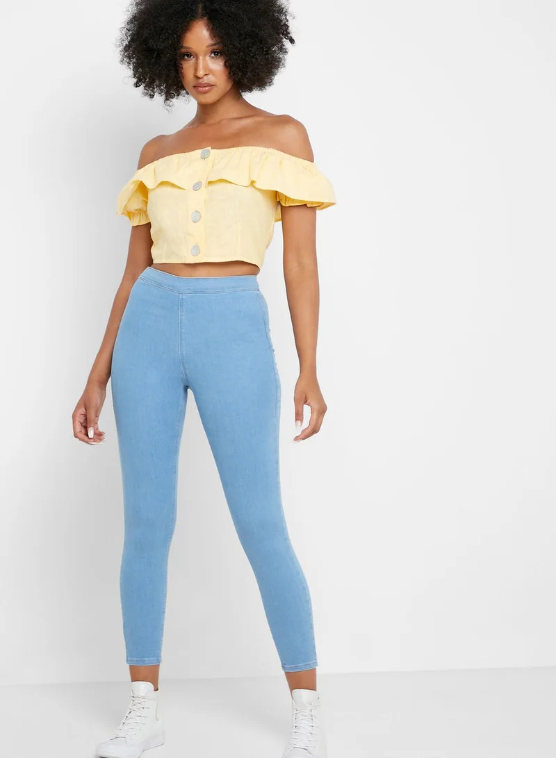 TOPSHOP Joni Super High Waist Spray On Skinny Jeans