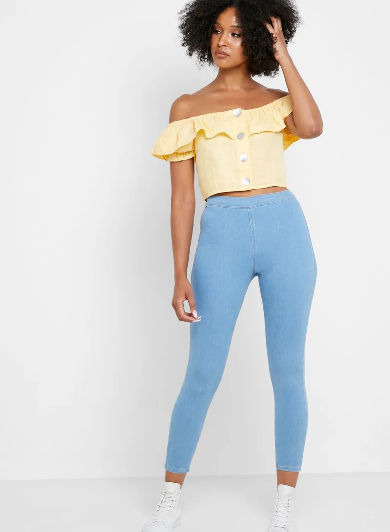 TOPSHOP Joni Super High Waist Spray On Skinny Jeans