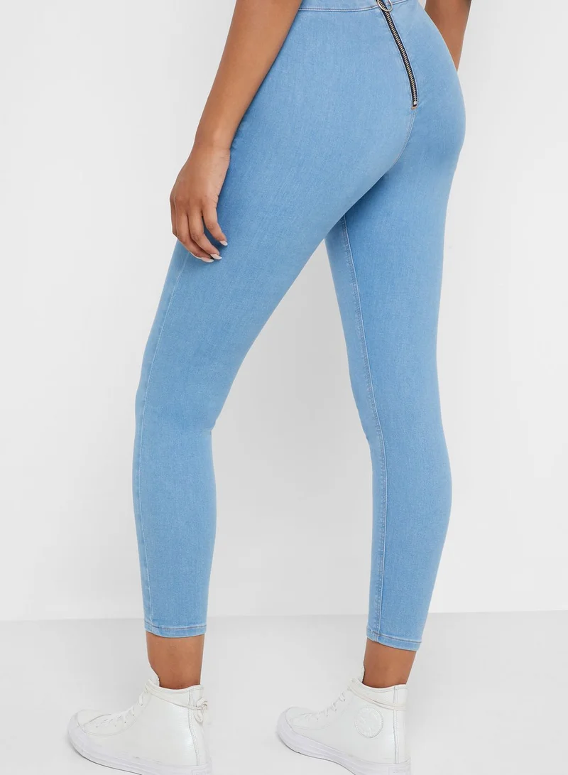 TOPSHOP Joni Super High Waist Spray On Skinny Jeans