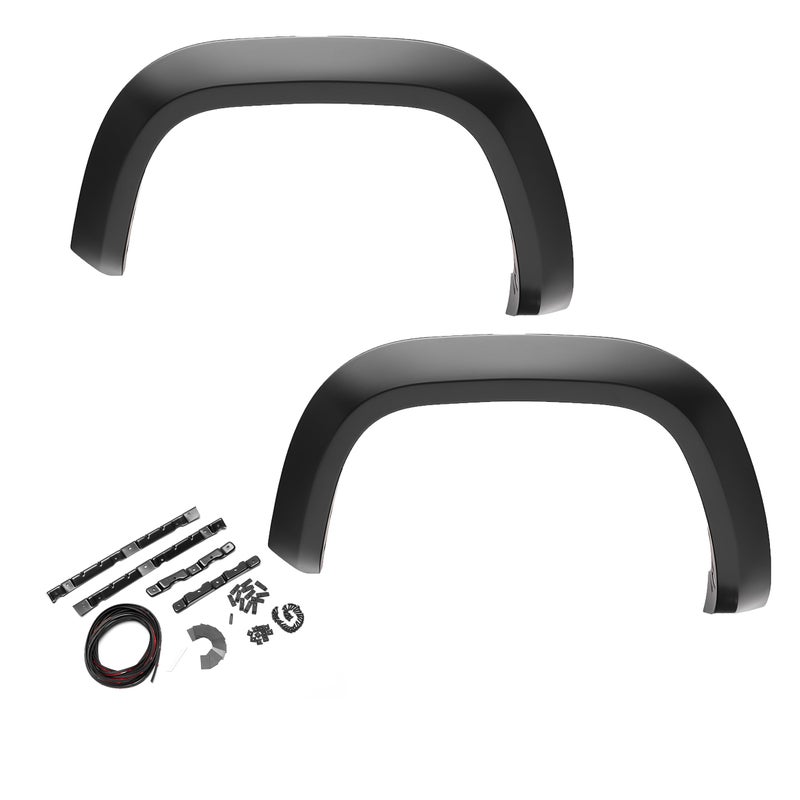 Bushwacker 22003-11 Black Extend-A-Fender Style Smooth Finish Front Fender Flares for Ford E-Series