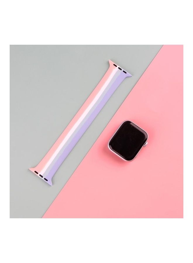 NIBEMINENT Rainbow Watchband For Apple Watch Series 7 41mm/6 & SE 5 4 40mm/3 2 1 38mm Multicolour - Image 5