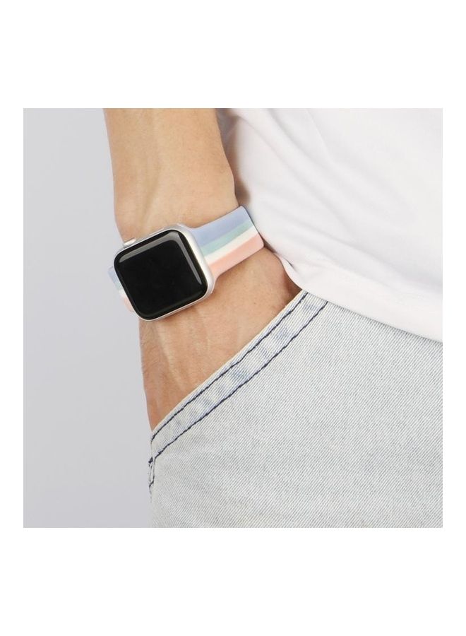 NIBEMINENT Rainbow Watchband For Apple Watch Series 7 41mm/6 & SE 5 4 40mm/3 2 1 38mm Multicolour - Image 4