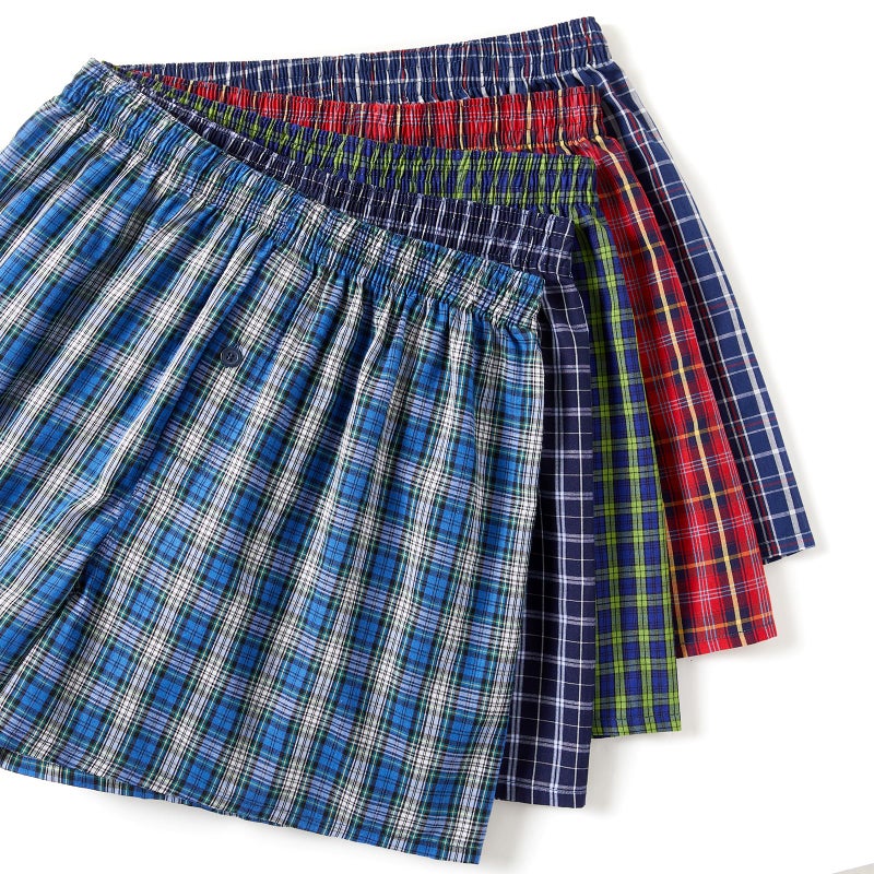 JupiterSecret Men's 100% Cotton Boxer Shorts, Men's Classic Fit Woven Underwear, 5 Pack / 10 Pack - Image 3