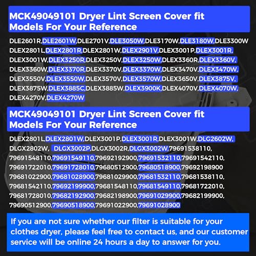 Romalon ADQ56656401 Dryer Lint Filter Stainless Steel Mesh With MCK49049101 Lint Trap Cover Housing For LG & Kenmore Dryer Lint Screen Replacement - Image 3