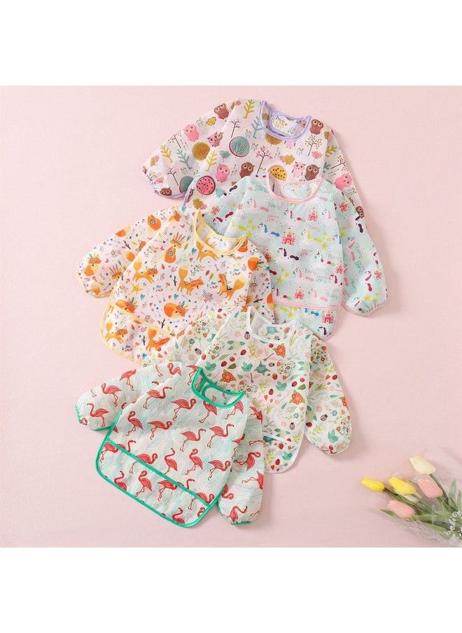 ElecMotive 5 Pack Long Sleeve Bibbaby Toddler Waterproof Sleeved Bib For 630 Months Reusable With Catchall Pocket  - Image 3