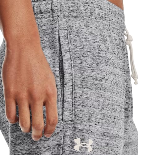 Under Armour Men's Rival Terry Pants (US, Alpha, Medium, Regular, Regular, Mod Gray Light Heather/Onyx White - 011) - Image 2