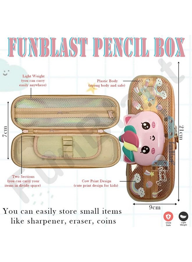 FunBlast Unicorn Pencil Pouches for Girls - Multi-Purpose Zipper Pouch Case for School Girls, Stationary Organizer Box, Aesthetic Pencil Case for School & College Students - Image 4