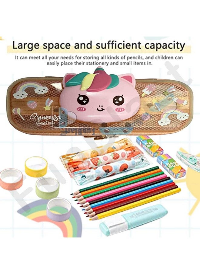 FunBlast Unicorn Pencil Pouches for Girls - Multi-Purpose Zipper Pouch Case for School Girls, Stationary Organizer Box, Aesthetic Pencil Case for School & College Students - Image 2