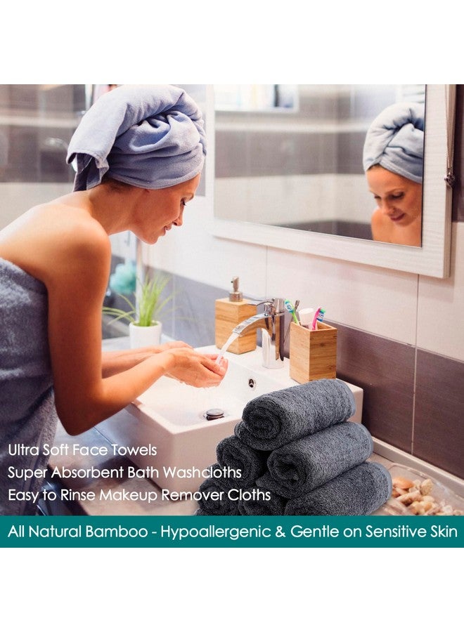 JEFFSUN Wash Cloths 12 Pack, Reusable Makeup Eraser Towel, 13x13 inch Large Washcloths for Face and Body, Super Soft and Skin Friendly Face Towel on Sensitive Skin, Easy to Rinse Grey Facial Cleaning Cloths - Image 2