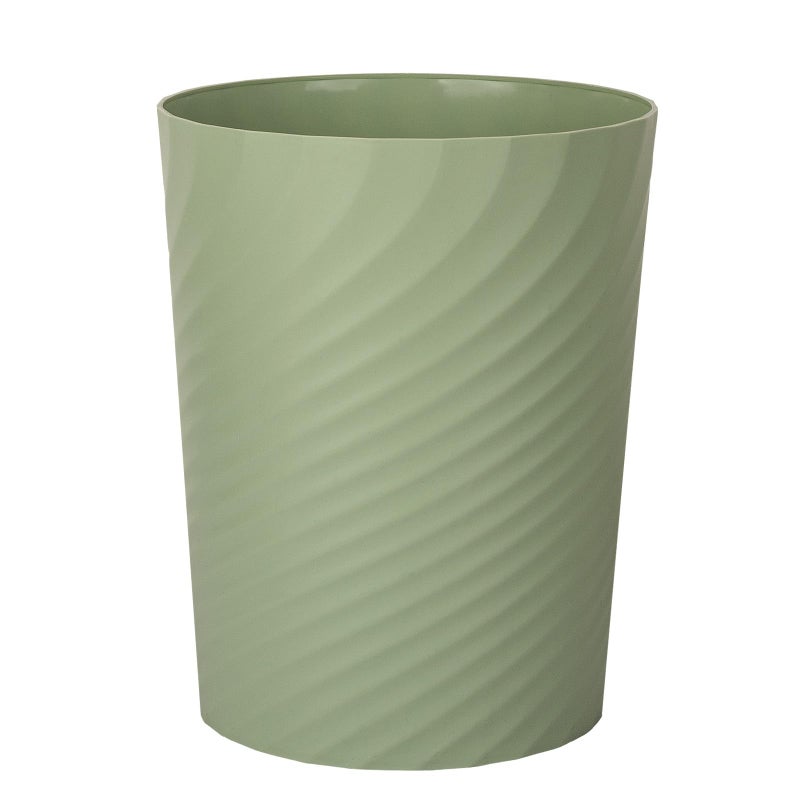 UUJOLY Plastic Small Trash Can Wastebasket, Garbage Container Basket for Bathrooms, Laundry Room, Kitchens, Offices, Kids Rooms, Dorms, 3.5 Gallon, Mint Green - Image 1