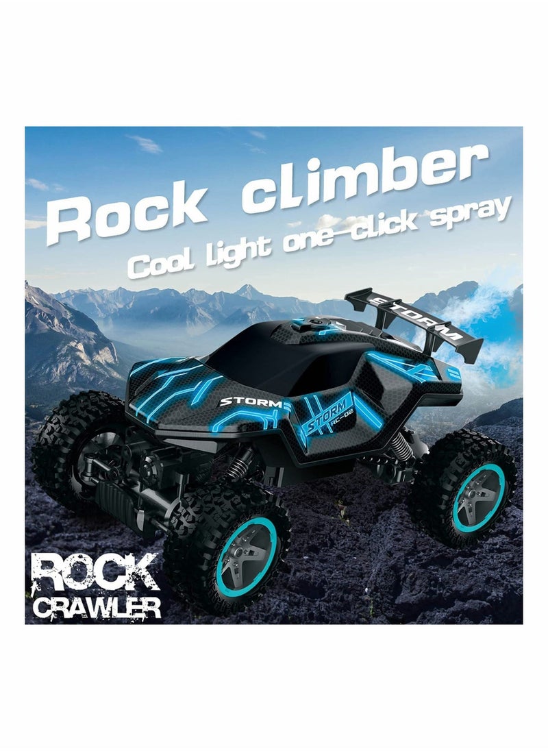 سيارات التحكم عن بعد RC مقاس 1/16 4WD للطرق الوعرة، شاحنة وحش لجميع التضاريس بتردد 2.4GHz مع ضوء ضباب خلفي 5 أوضاع إضاءة LED، بطاريتين للعب لمدة 60 دقيقة، سيارة لعبة للأولاد - Image 5