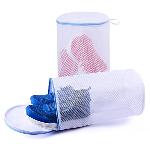 XIAOZHIHUI 2 Pack Shoes Wash BagsShoe Washing Machine Bagshoe laundry bag for washing machineHoneycomb Mesh Laundry Bags with Zipper for SneakersRunning ShoesSockBrasDelicates and Toys14 in x 78 in - Image 1