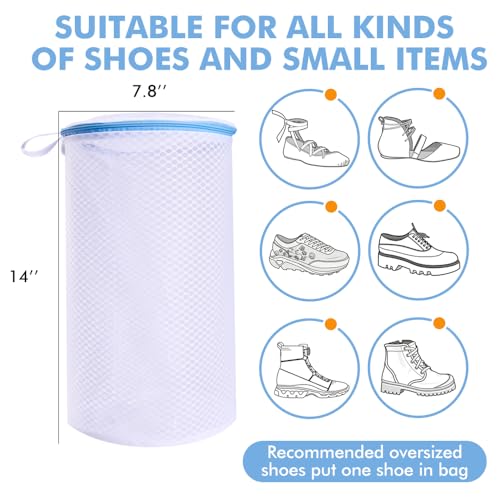 XIAOZHIHUI 2 Pack Shoes Wash BagsShoe Washing Machine Bagshoe laundry bag for washing machineHoneycomb Mesh Laundry Bags with Zipper for SneakersRunning ShoesSockBrasDelicates and Toys14 in x 78 in - Image 3