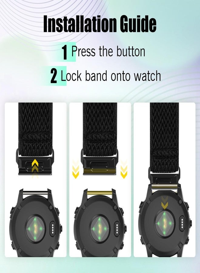 Acortjl 26mm Elastic Watch Bands Compatible for Garmin Fenix 8 51mm/Tactix 8 51mm/Enduro/2X/epix Pro 51mm, Quickfit Nylon Band for Fenix 7X/6X Pro/5X Plus/3/Tactix/Descent MK2i Smartwatches - Image 4